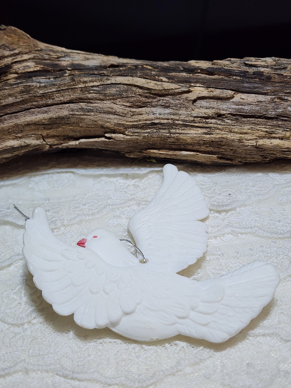 Vintage White Dove Bird Ornament - Decorative Pet Bird Figurine